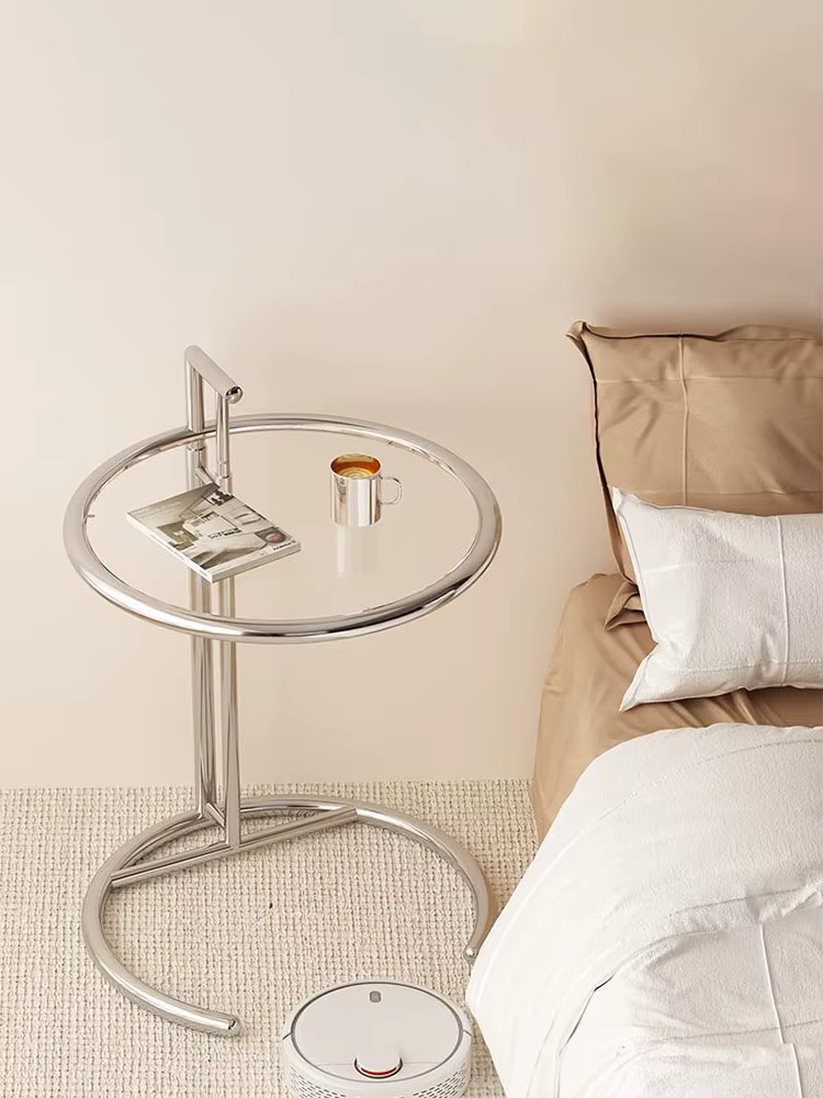 Tables basses en verre en acier inoxydable