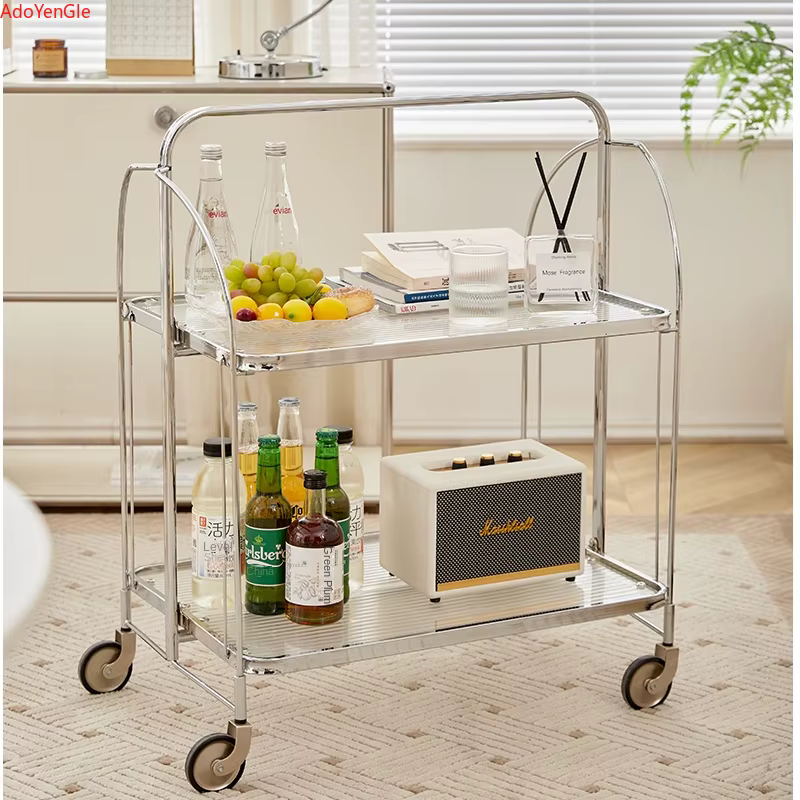 Table d'appoint mobile en verre transparent