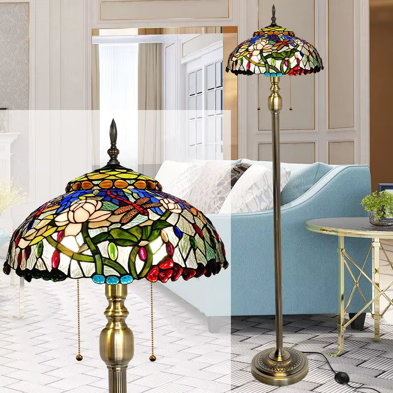 Lampadaire LED Rétro Américain pour Salon, Décoration d'Intérieur Haut de Gamme, Chevet de Chambre, Hôtel, Salle à Manger, Éclairage Vertical