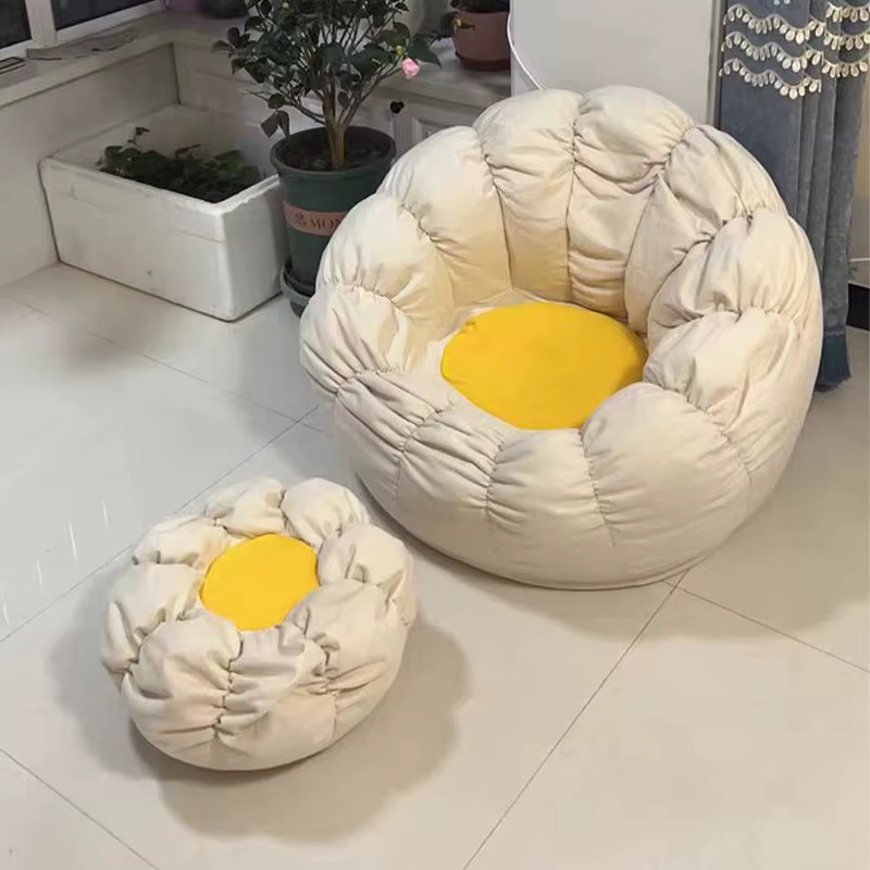 Canapé pouf avec remplissage doux minimaliste simple confortable mignon salon paresseux