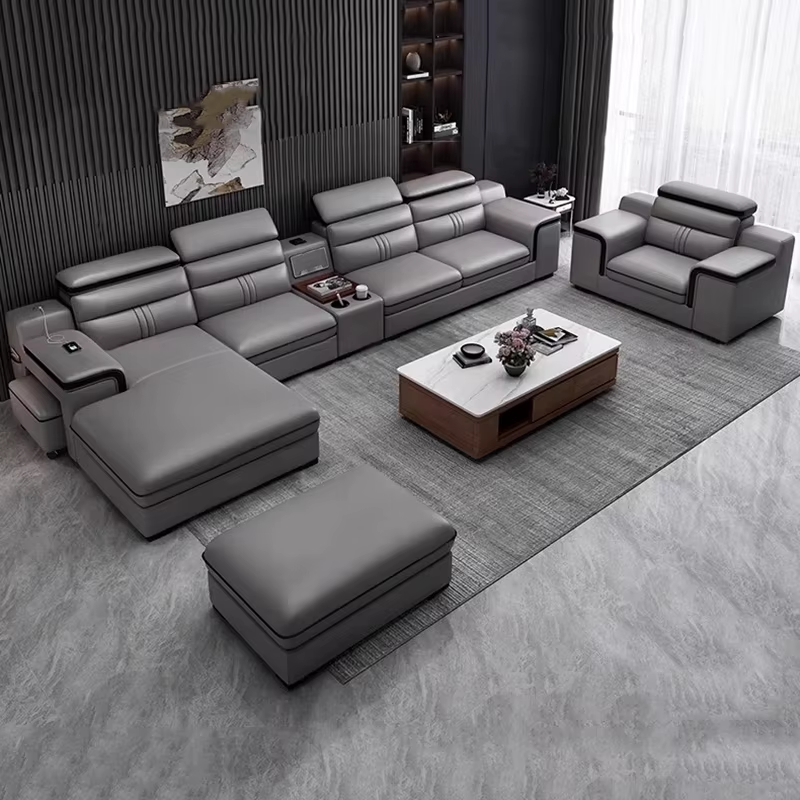 Appartement canapés modernes salon luxe en cuir