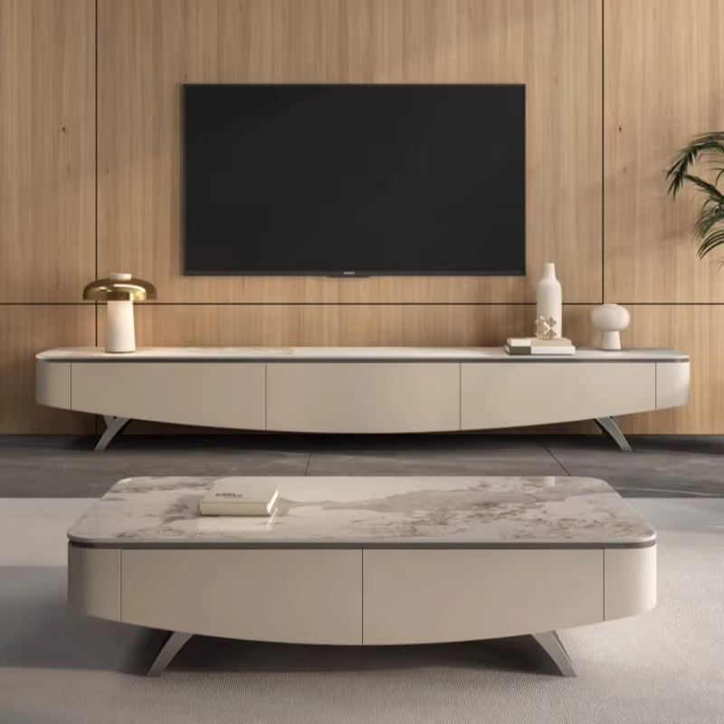 Meuble TV sur pied moderne de luxe en bois pour chambre à coucher
