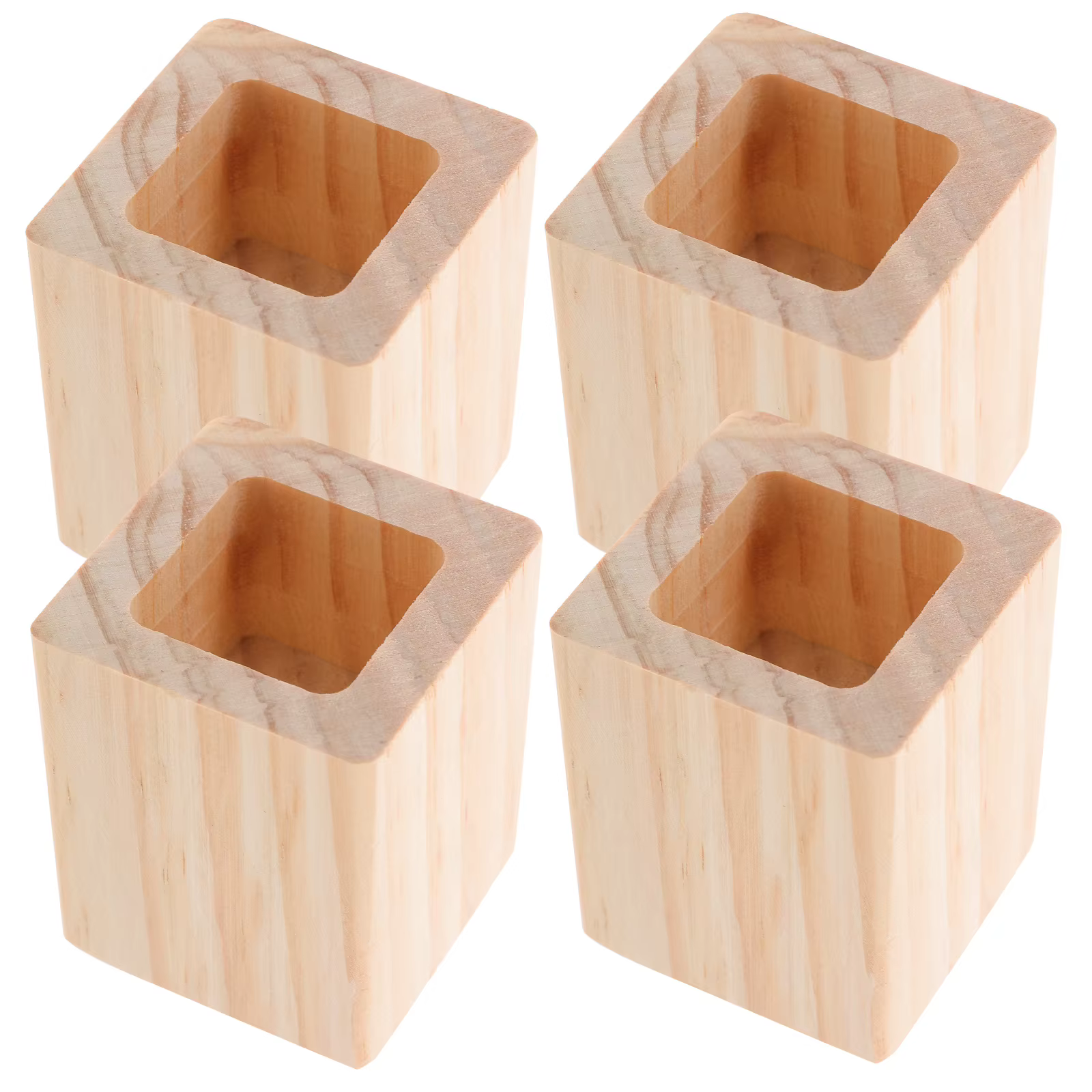 4 pièces en bois carré meubles Risers lit Cube bureau jambe Riser