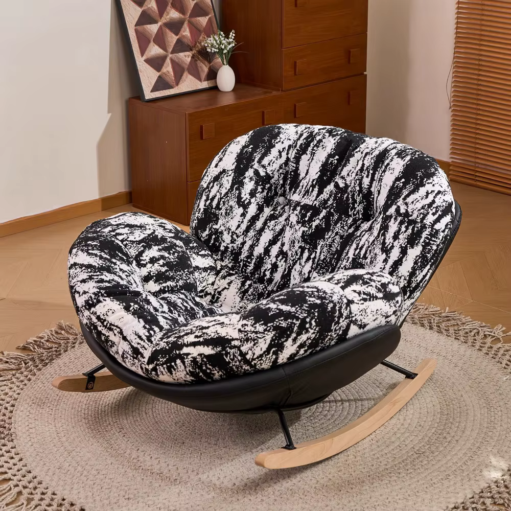 Fauteuil à bascule contemporain en forme d'œuf