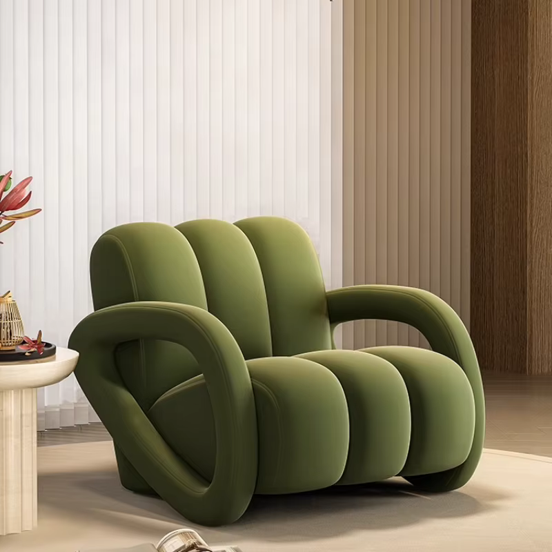 Velur vert chaise balcon tissu Support sectionnel