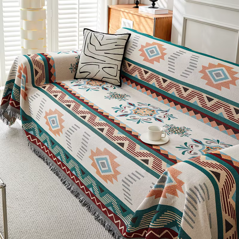 Housse de canapé en coton et lin style Boho