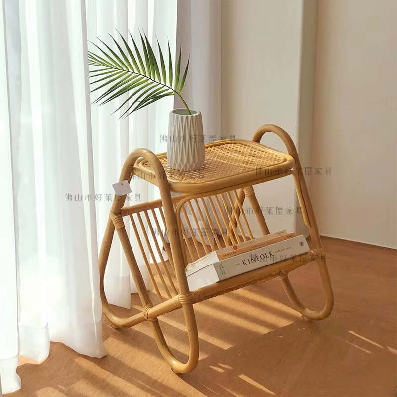 Table basse de rangement en rotin MOMO