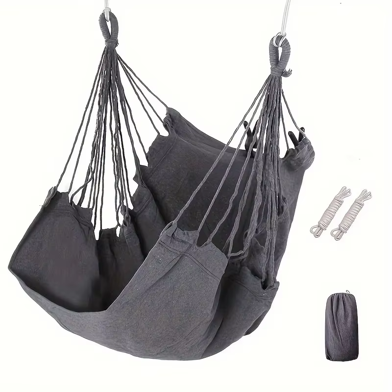 Fauteuil suspendu en tissu de loisirs 1 pièce - Balançoire d'extérieur avec anti-retournement et sac de rangement pour