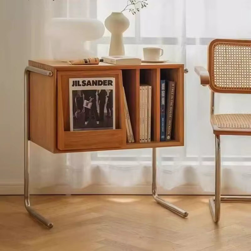Bibliothèque nordique haut de gamme en bois massif
