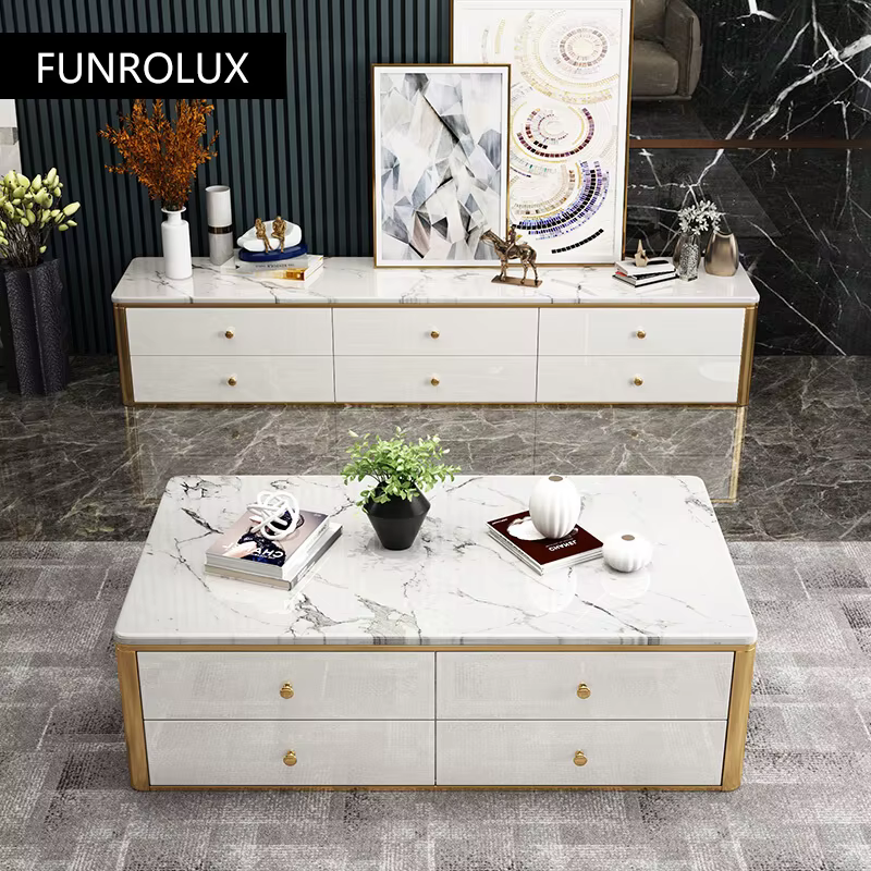 Meuble TV en marbre de style moderne