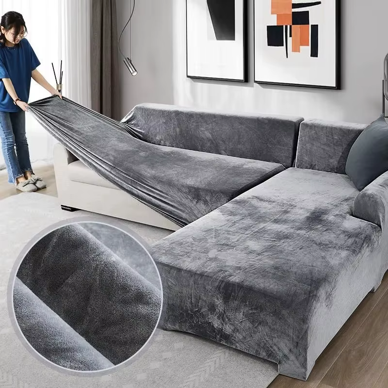 Housse de canapé extensible en velours