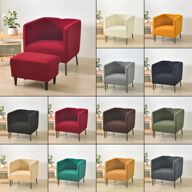1 pièce Housse de canapé carrée extensible amovible couleur unie pour fauteuil de bain